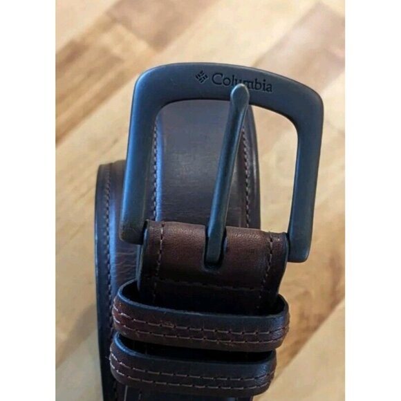 Columbia Mens Belt Genuine Leather Brown Size L (38-40) Classic - Picture 2 of 8